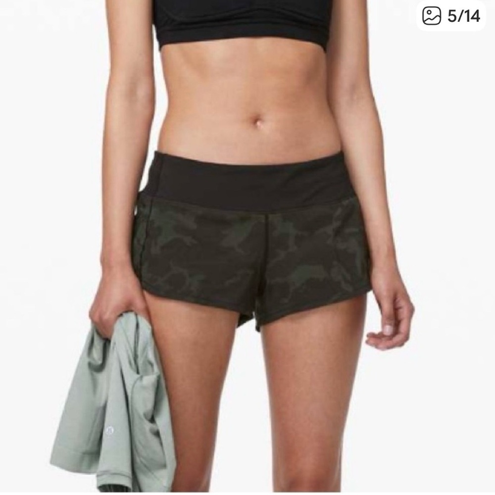 lululemon athletica Black Camouflage Athletic Shorts
